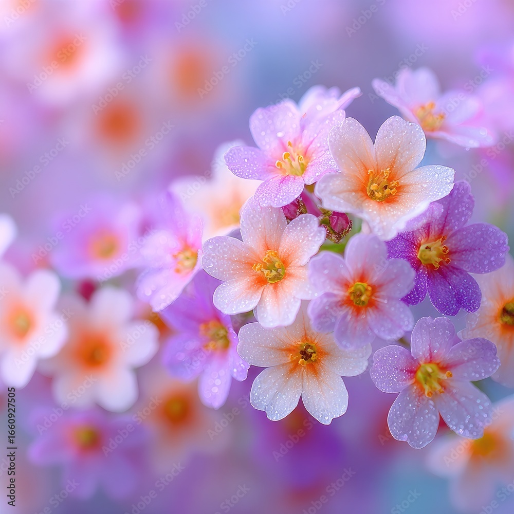 Fototapeta premium Close-up of delicate, pastel-colored flowers