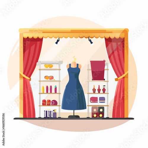 Fashion Boutique Display: Mannequin & Cosmetics