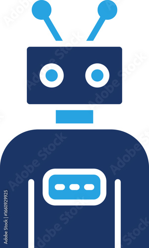 Robot line icon, robot icon – ai bot, android, technology robot line & flat vector, robot icon, ai robot icon, android icon, bot vector, robotics symbol