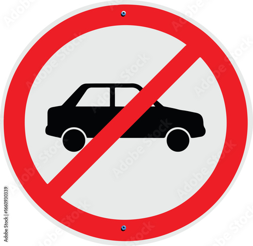 No parking car sign icon illustration