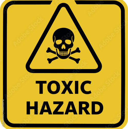 Danger warning sign with skull icon symbolizing risk of death hazard