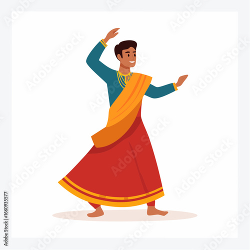 Indian Classical Dancer in Traditional Attire