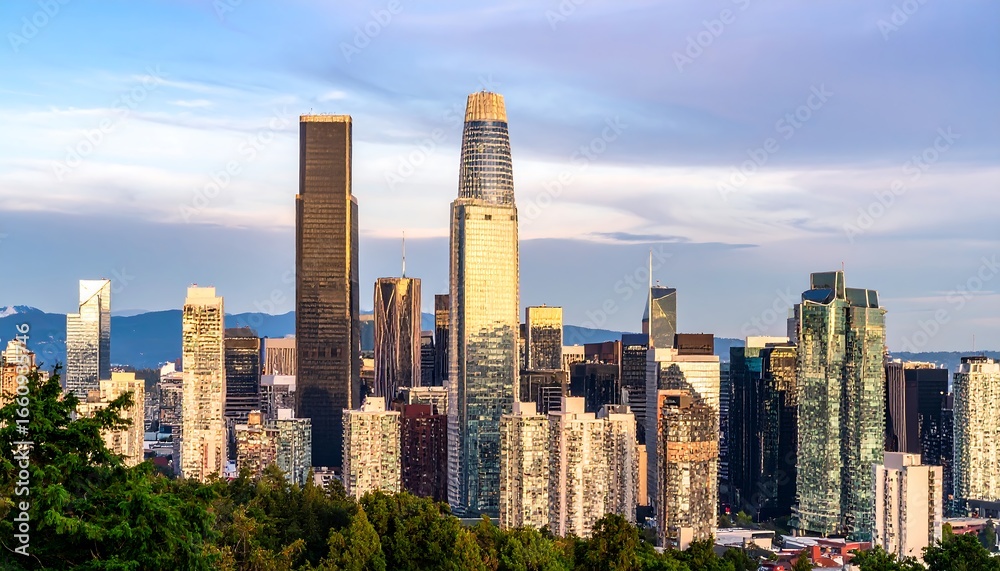 Obraz premium City skyline at sunset (1)