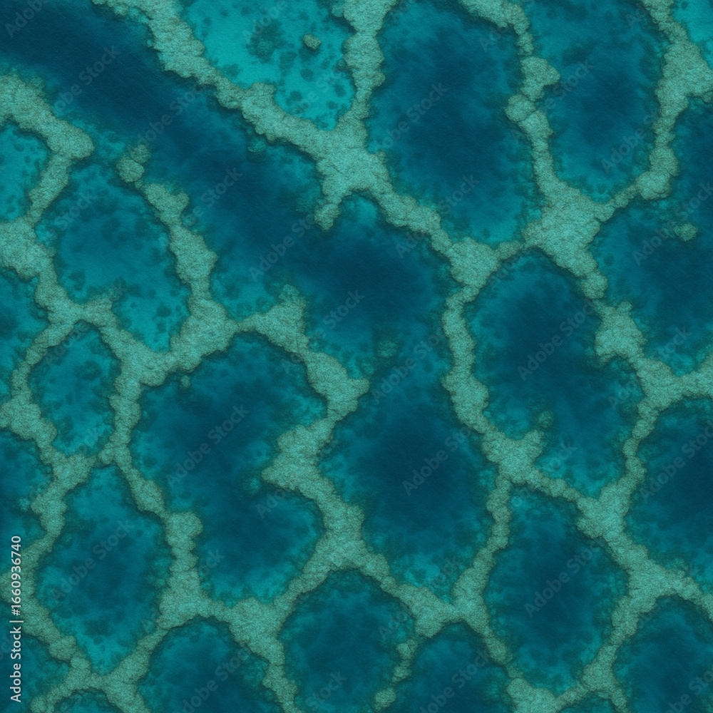 Fototapeta premium Aerial Coral Reef — Turquoise Ocean Seamless Texture