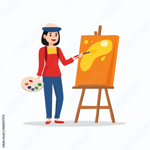 Painting in Progress: Artist at Work