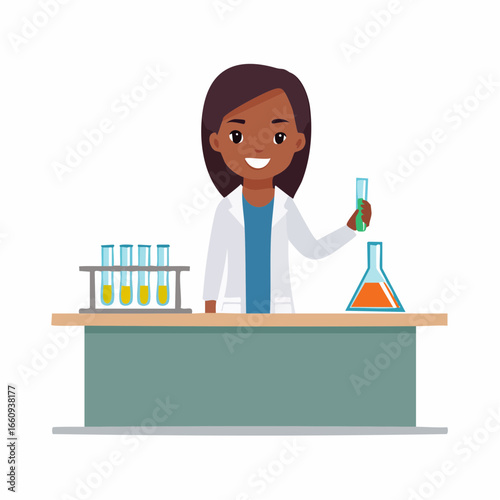 Smiling Scientist: African American Woman in Lab
