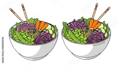 Two Bowls of Poke: A Fresh and Colorful Culinary Delight