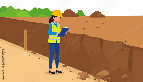Construction Site Inspection: Safety and Compliance Illustration