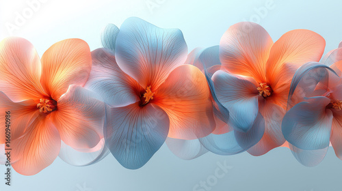 A vibrant Hawaiian lei, crafted from delicate frangipani blossoms, gracefully unfolds on a sheer, white background, ready for AI image generation, evoking a sense of tranquility and aloha 
