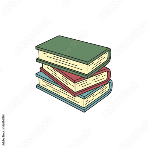 Cuadro en lienzo Stack of books on a white background