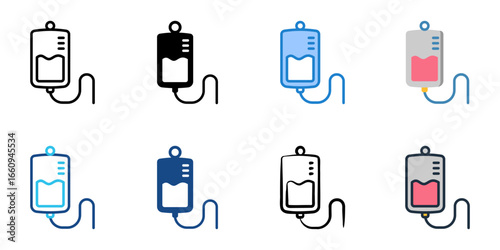 IV Drip icon set multiple style collection 
