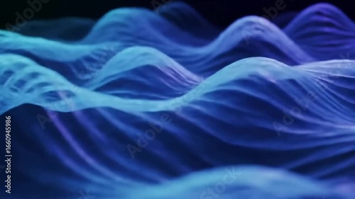 Wallpaper Mural Abstract waves of blue and purple light create a mesmerizing visual effect in a digital landscape Torontodigital.ca