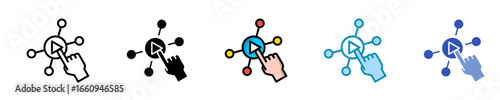 Interactive Content  Icon Set Multiple Style Collection