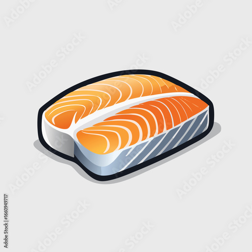 Close-up image of a fresh, raw salmon fillet, showcasing its vibrant orange color and texture.