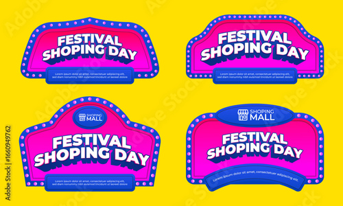 Trendy Logo Festival Shoping Sale Design Vector Creative