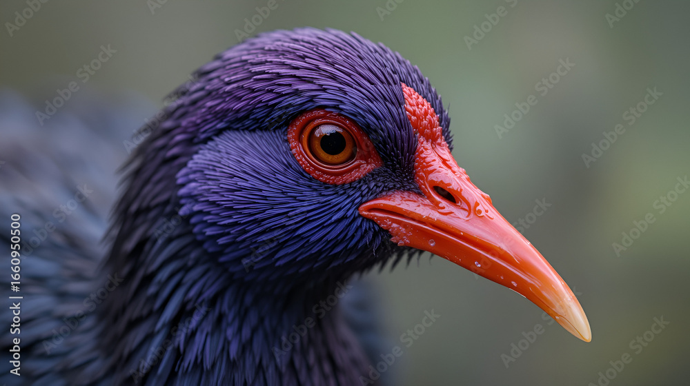 Fototapeta premium Purple swamphen (porphyria porphyria) closeup