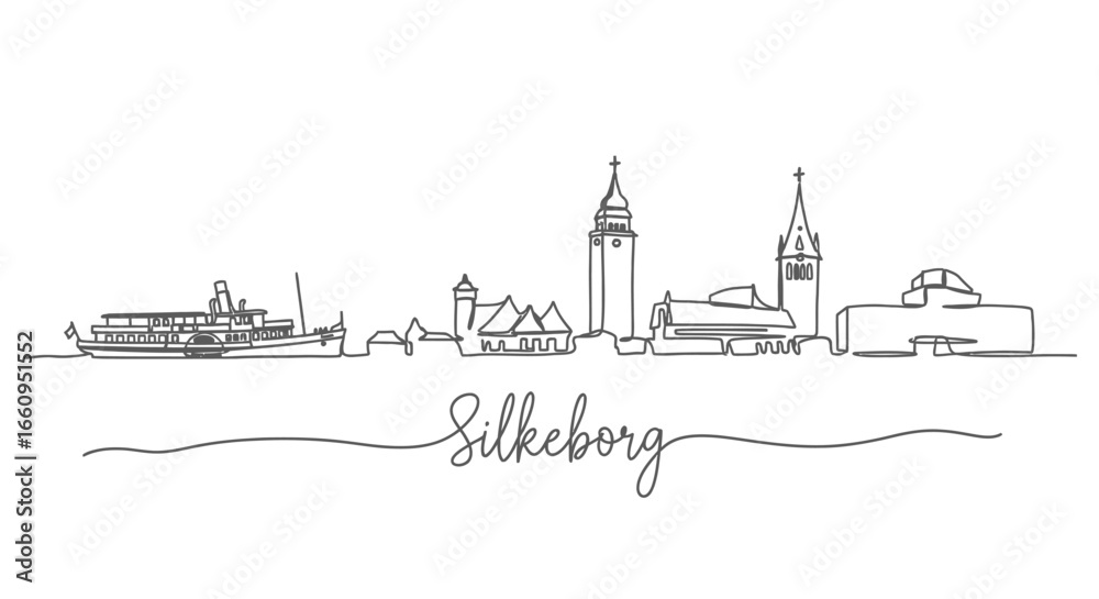 Obraz premium Silkeborg Skyline Denmark Minimalist.