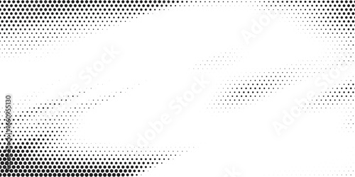 Halftone gradient. Dotted gradient, smooth dots spraying and halftones dot background seamless horizontal geometric pattern vector template set