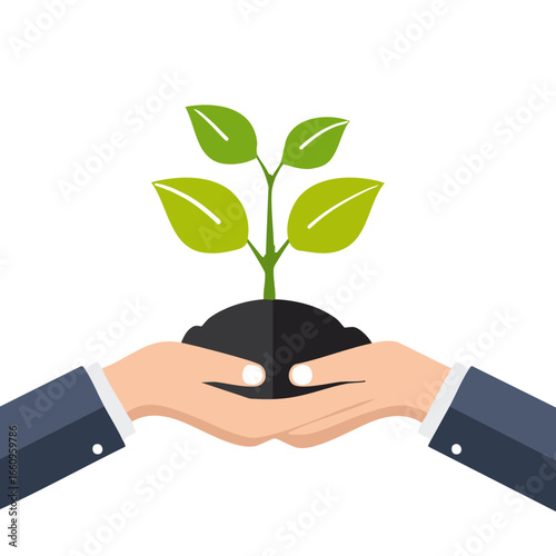 Tree on two hands, save earth, environment celebration