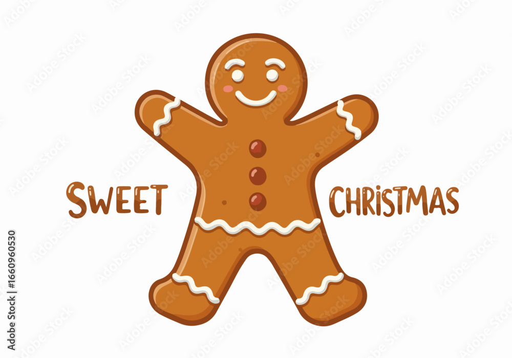 Obraz premium Gingerbread man with transparent background