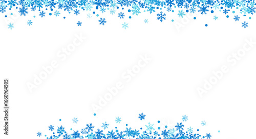 Beautifully falling snowflakes creating a winter wonderland festive atmosphere for the holidays