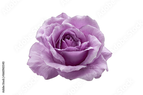 Close-up of a single, vibrant lavender rose
