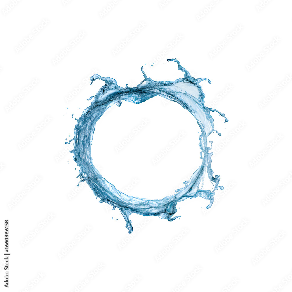 Obraz premium Water splash forming a perfect circular shape