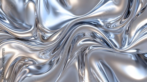 Liquid metal texture creates a seamless silver background.