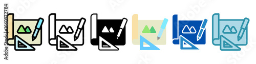 Draft Multi Style Mini Illustration Icon. Use For Modern Concept, Print, Ui, Ux Kit, Web And App Development. Vector Related To Office, Education, Examination And More