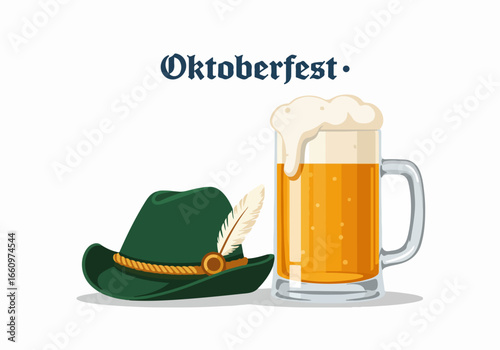 Oktoberfest beer and hat celebration