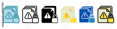 Lock File Multi Style Mini Illustration Icon. Use For Modern Concept, Print, Ui, Ux Kit, Web And App Development. Vector Related To Office, Education, Examination And More