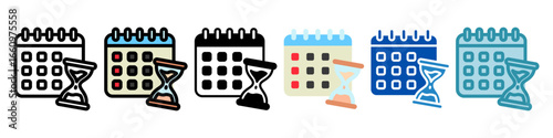 Deadline Multi Style Mini Illustration Icon. Use For Modern Concept, Print, Ui, Ux Kit, Web And App Development. Vector Related To Office, Education, Examination And More