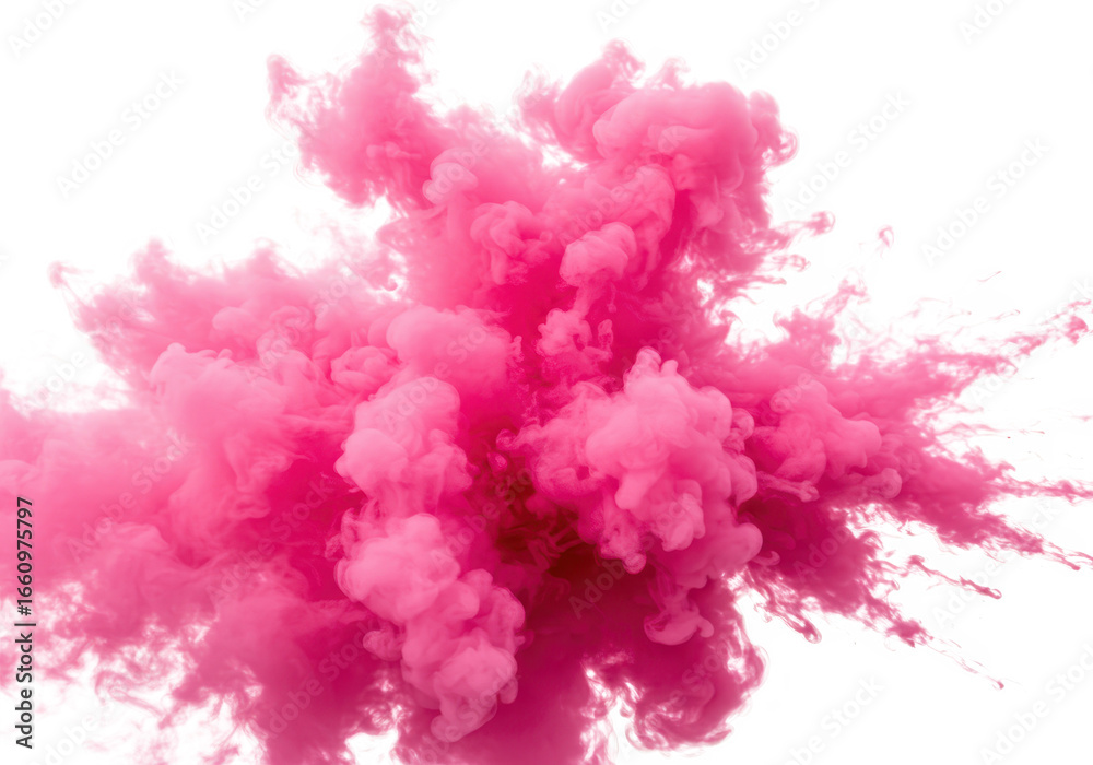 Naklejka premium Pink smoke bomb explosion isolated on transparent background