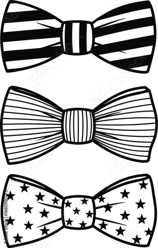 Bow Tie Line Art Vector Set