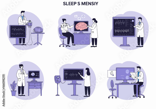 Sleep study process with medical professionals