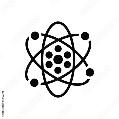 Black solid icon for atoms