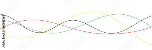 Abstract colorful wave background with Olympics lines colors isolated with white background .Vector illustration . EPS 10 .