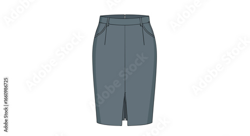 Sophisticated Pencil Skirt Illustration: A Contemporary and Elegant Design Depiction for Fashion and Style Visuals