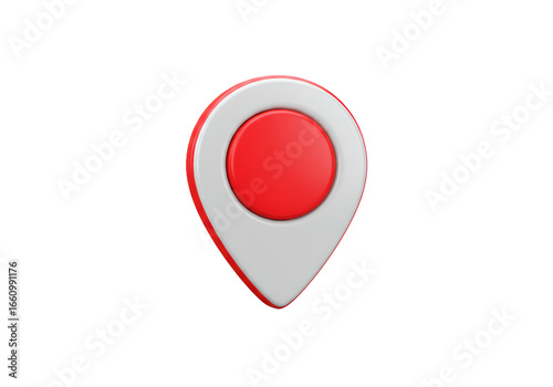 Isolated 3D Location Pin Icon with Red Center Free Download Isolated 3D Location Pin Icon with Red Center - GFXLoad