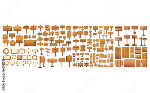 木製看板ベクターイラストセット