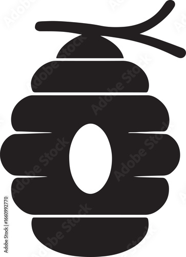 Bee hive silhouette vector, nature and honey design for beekeeping, ecology, and farm projects.