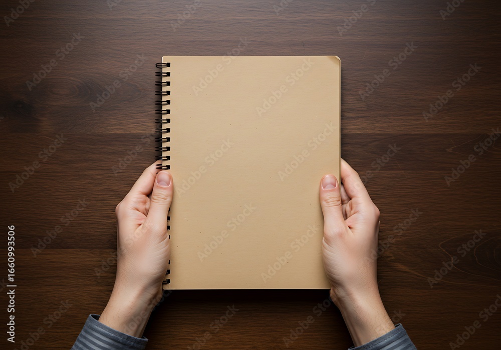 Obraz premium Hands holding a notebook