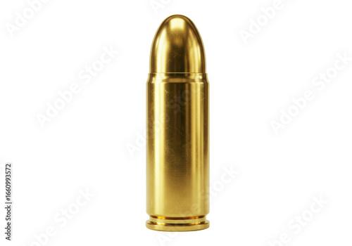 Fotografía Isolated Single Golden Pistol Bullet Cartridge
