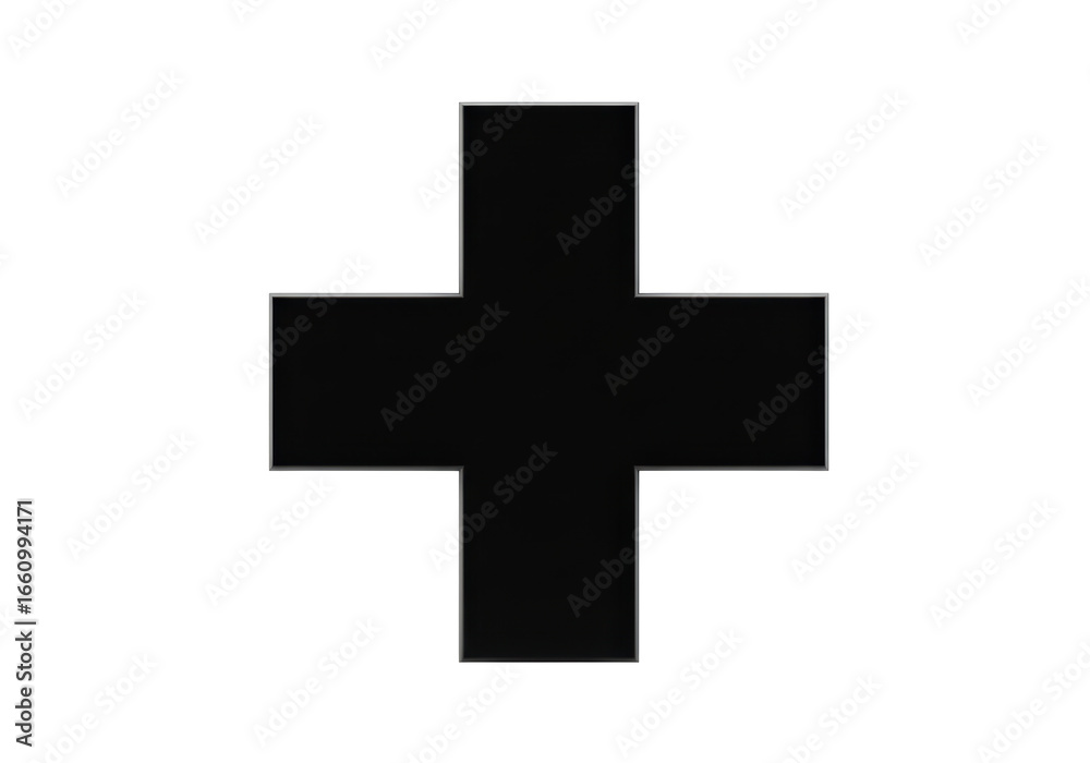 Fototapeta premium Isolated Black Plus Sign Icon on White Background
