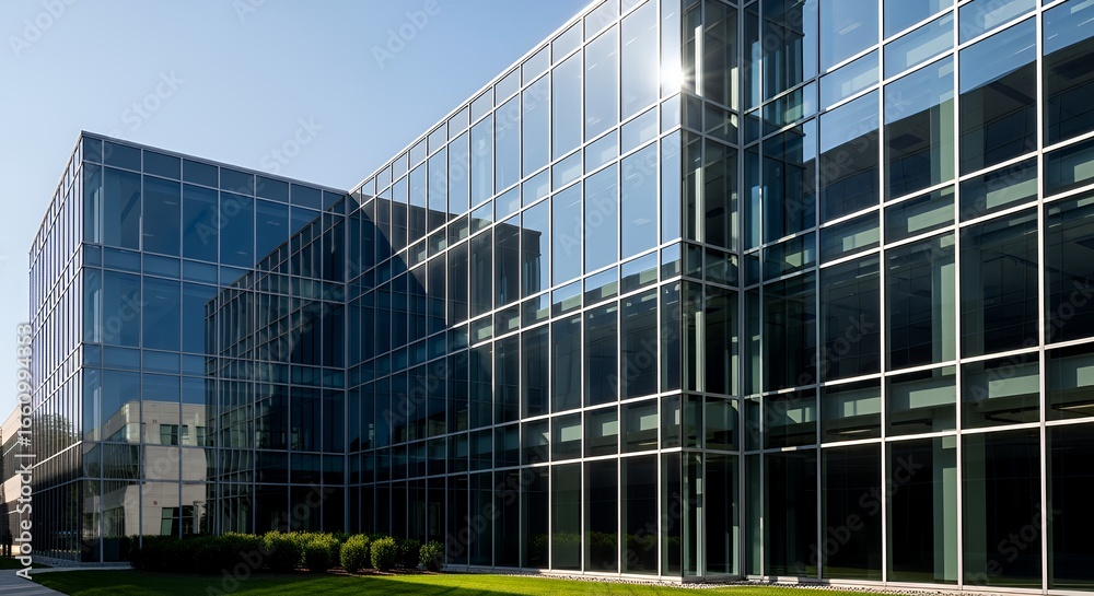 Fototapeta premium Modern Glass Office Building Exterior Architecture