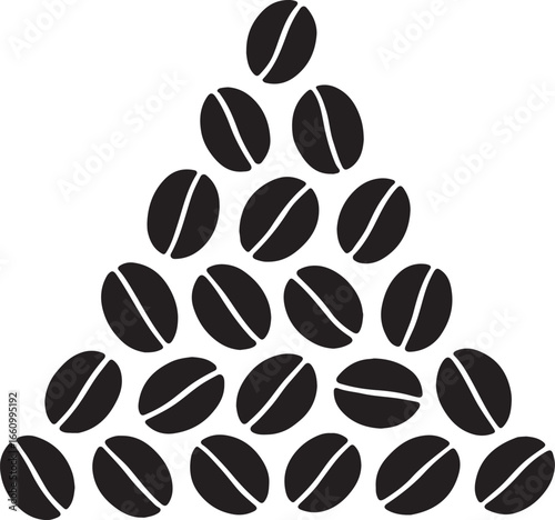 Coffee bean mountain silhouette pattern, perfect for cafe branding, packaging, labels, and decorative design.