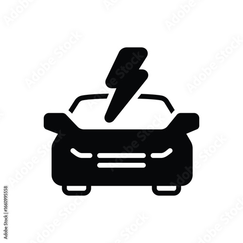 Black solid icon for volts