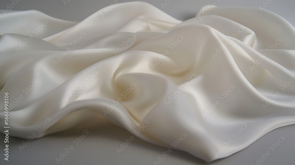Obraz premium White silk satin fabric background with smooth elegant texture and soft flowing waves