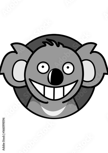 Illustration of a koala inside a circle