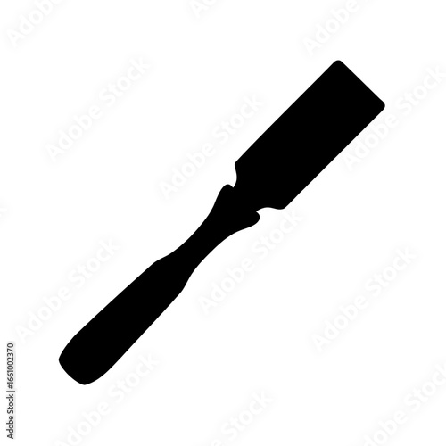 Silhouette of a wood chisel, an essential tool for woodworkers and craftsman